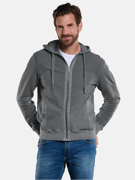 engbers Herren Sweatjacke mit Kapuze Grau 34144