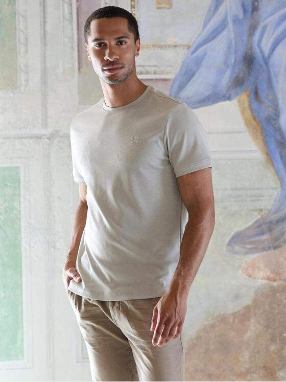 emilio adani Herren T-Shirt uni Beige 39166