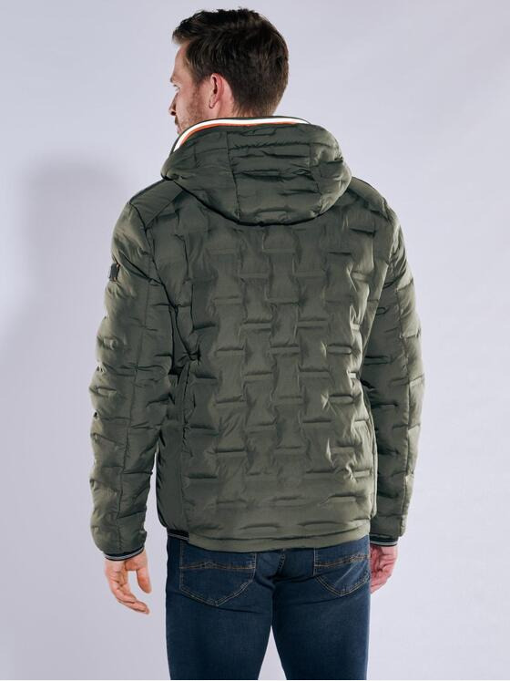 engbers Herren Steppjacke mit abnehmbarer Kapuze Grün 37457
