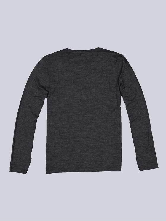 ENGBERS GERMANY Herren Langarmshirt aus Merinowolle Grau 34040