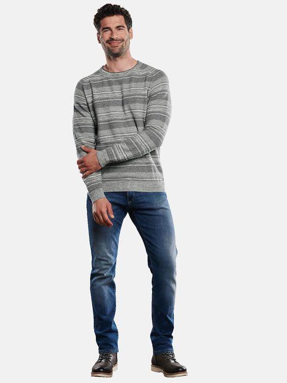 engbers Herren Pullover gestreift Silbergrau 31871