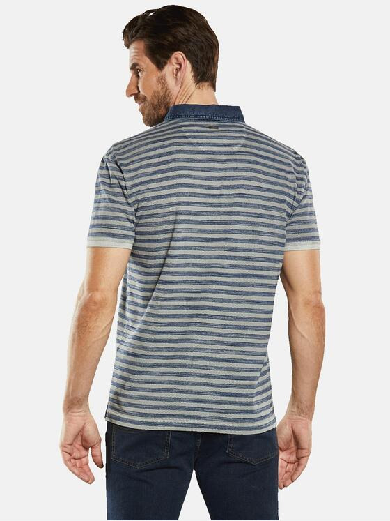 engbers Herren Polo-Shirt gestreift Grau 34524