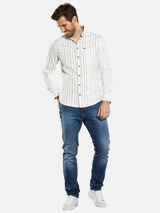 engbers Herren Langarm-Hemd gestreift Beige 34305