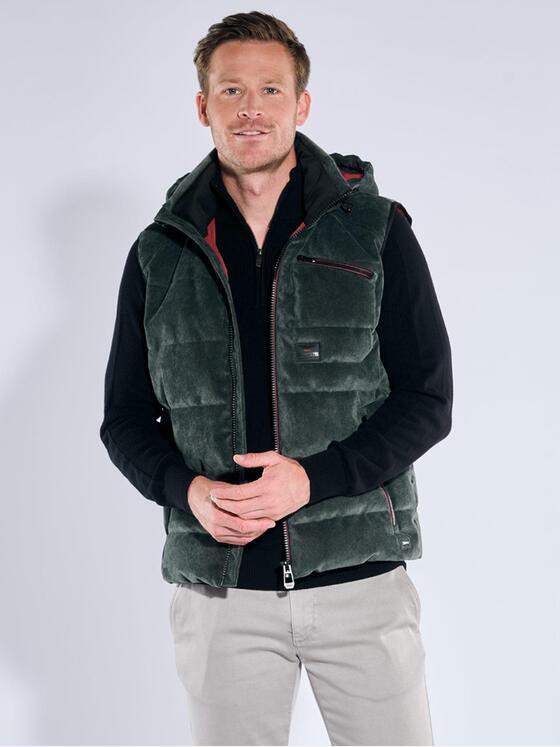 engbers Herren Cord-Weste mit Funktionsdetails Dunkelgruen 39247