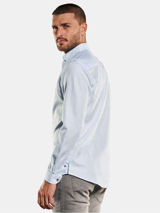 emilio adani Herren Langarm-Hemd uni Blau 32058