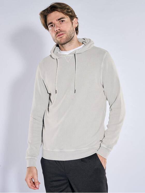 emilio adani Herren Sweatshirt mit Kapuze Silbergrau 41032