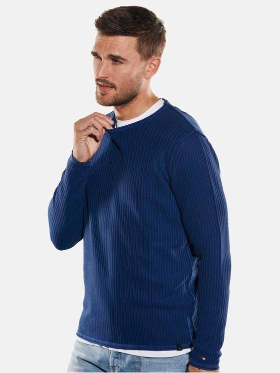 emilio adani Herren Pullover uni Blau 35322