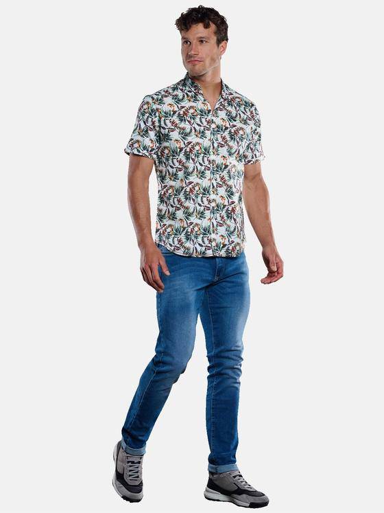 engbers Herren Kurzarm-Hemd gemustert Oliv 33441