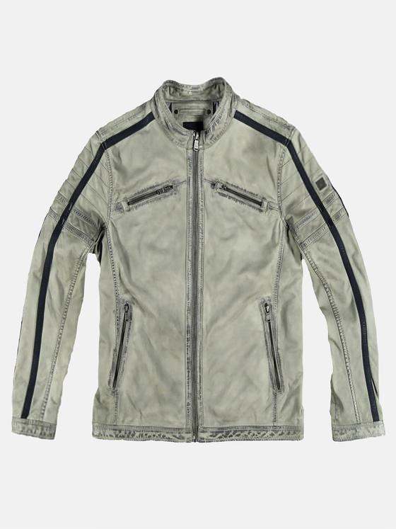 engbers Herren Bikerjacke mit Galonstreifen Silbergrau 29088