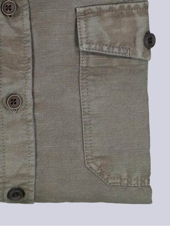 emilio adani Herren Overshirt mit Leinenanteil Khaki 38639