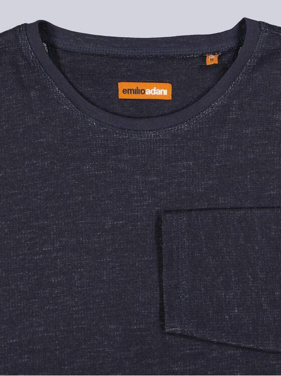 emilio adani Herren Langarm-Shirt strukturiert Saphirblau 39519