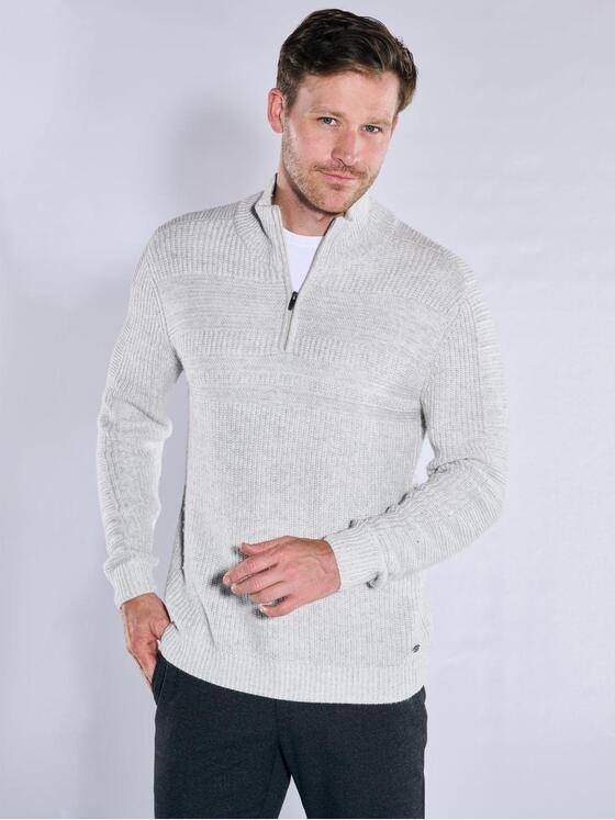 engbers Herren Pullover mit Troyerkragen Silbergrau 38021