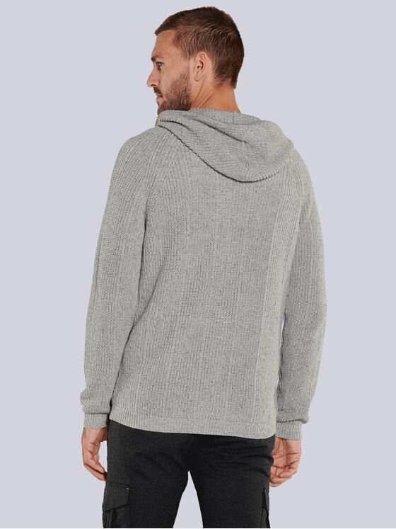 emilio adani Herren Strickjacke mit Kapuze Grau 35706