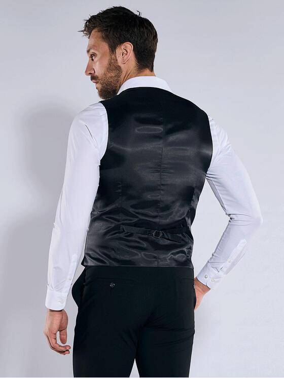 emilio adani Herren Anzug-Weste slim fit Schwarz 36485