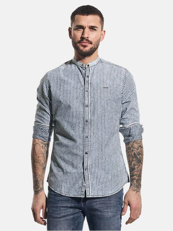 emilio adani Herren Hemd gestreift Blau 31323