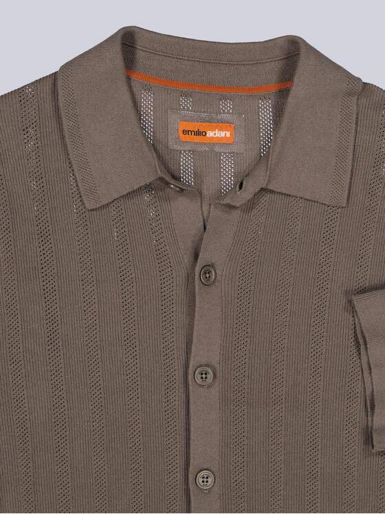 emilio adani  Herren Strick Poloshirt Khaki 38704