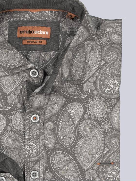 emilio adani Herren Langarm-Hemd gemustert Beige 36277