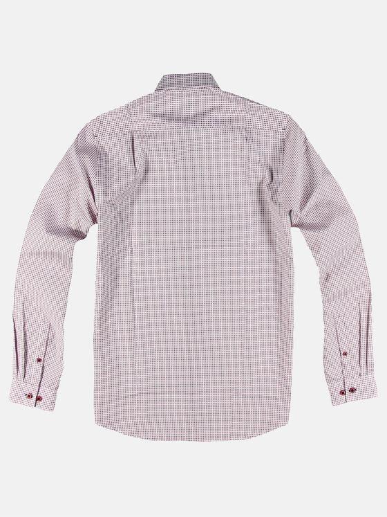 engbers Herren Langarmhemd mit dezenter All-Over-Stickerei Blutrot 30995