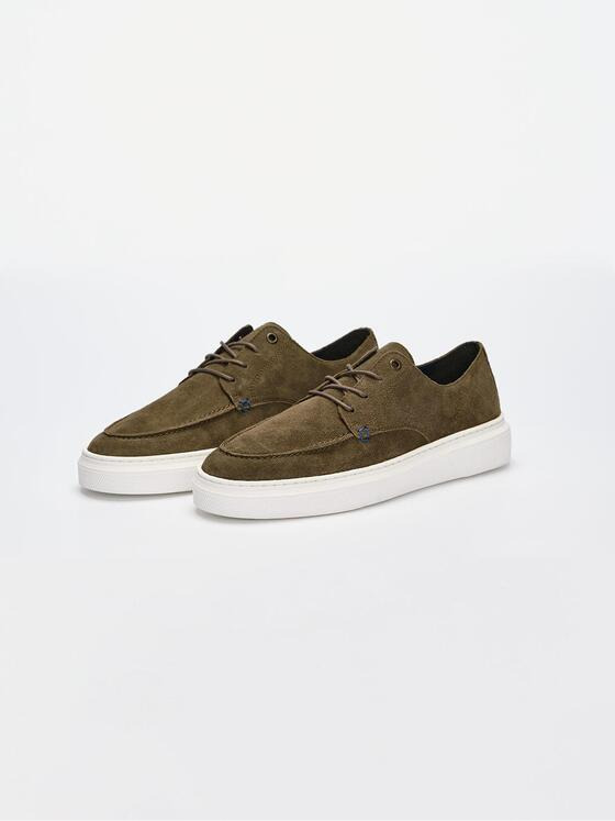 engbers Herren Sneaker aus Velours-Leder Grün 36526