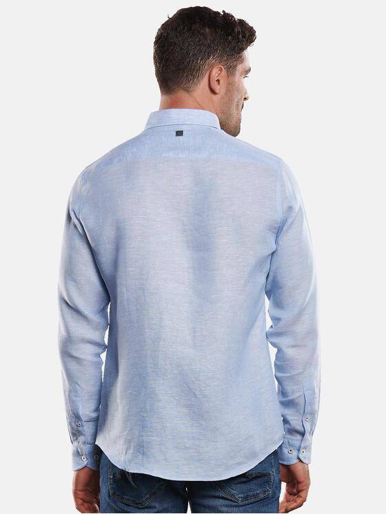 ENGBERS GERMANY Herren Button-Down-Hemd aus Leinengewebe Hellblau 31517