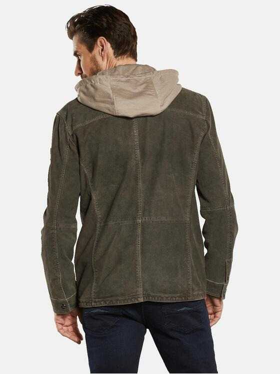 ENGBERS GERMANY Herren Lederjacke mit Inlet Grün 34493