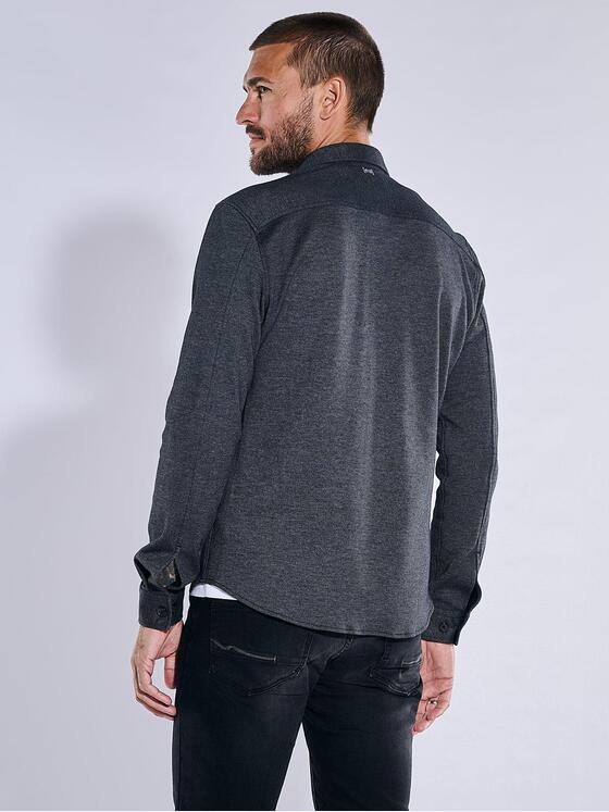 emilio adani Herren Overshirt slim fit Grau 37672