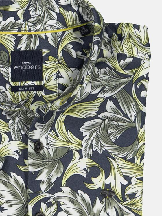 engbers Herren Kurzarm-Hemd slim fit Safrangelb 36650