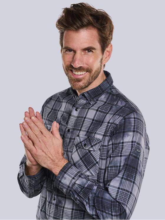 engbers Herren Langarm-Hemd mit gemustert Anthrazit 33461