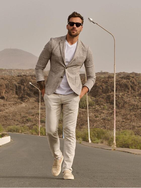 emilio adani Herren Freizeit-Sakko slim fit Beige 36379