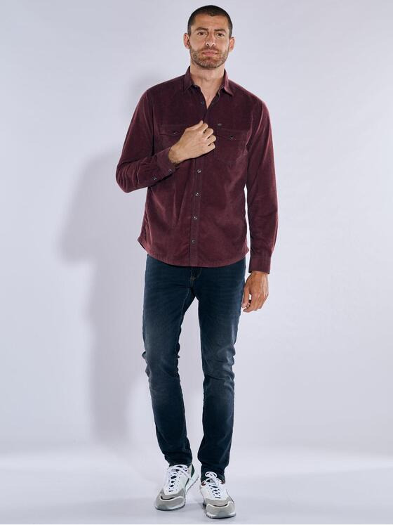 engbers Herren Langarm-Hemd uni Bordeaux 37392