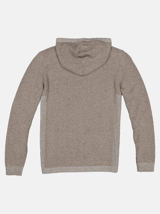 emilio adani Herren Strickjacke mit Kapuze Beige 32371