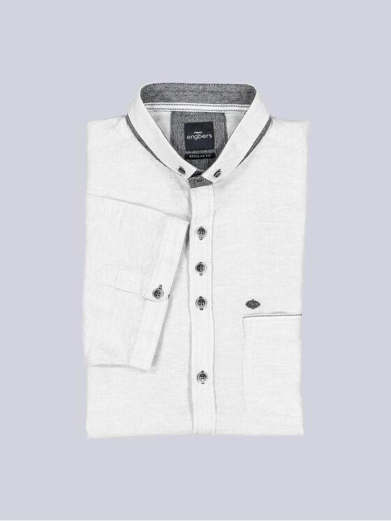 engbers Herren Kurzarm-Hemd mit Leinenanteil Silbergrau 38646