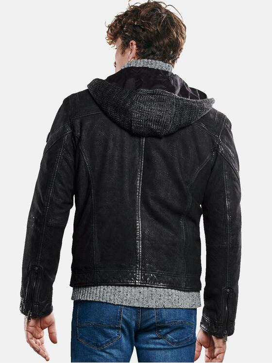 engbers Herren Stylische Lederjacke Schwarz 30752