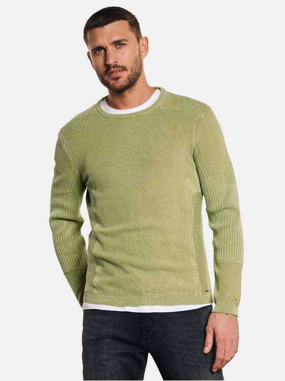 emilio adani Herren Pullover mit Struktur Grün 32741