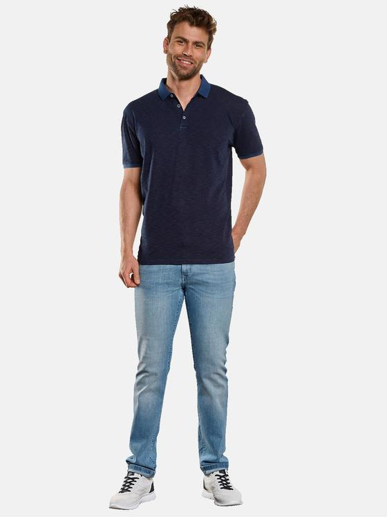 engbers Herren Polo-Shirt strukturiert Saphirblau 33050
