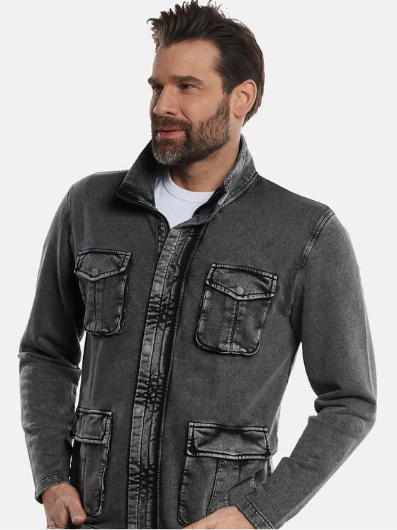 engbers Herren Sweatjacke Stehbund authentisch gefärbt Anthrazit 32704