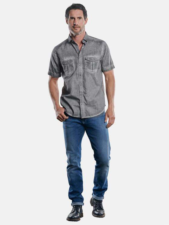 engbers Herren Hemd mit Waschungen Silbergrau 29939