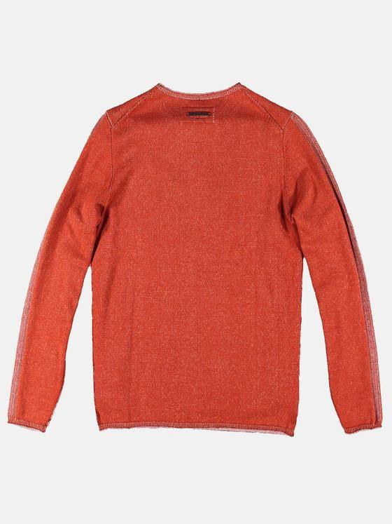 emilio adani Herren Pullover mit Rollkantendesign Orange 30473