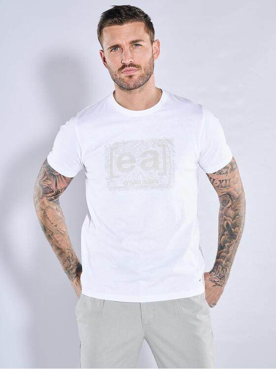 emilio adani Herren T-Shirt regular Weiß 38322