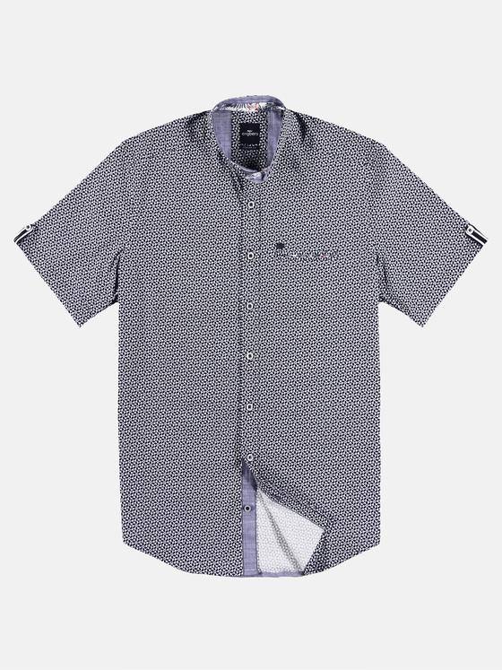 engbers Herren Gemustertes Hemd mit Jersey-Anteil Marineblau 29717