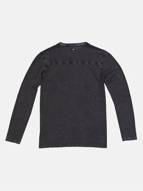emilio adani Herren Langarm-Shirt strukturiert Schwarz 33424