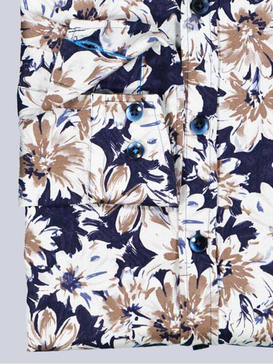 ENGBERS GERMANY Herren Langarm-Hemd aus flexiblem Warenmaterial Mehrfarbig 38540