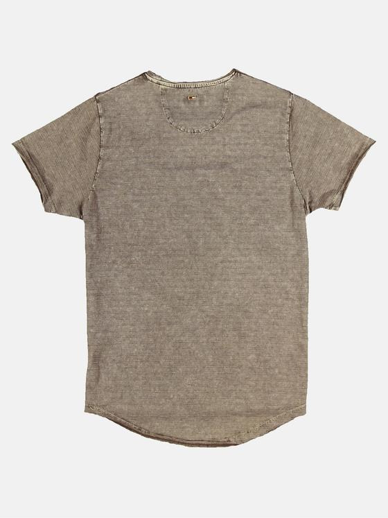 emilio adani Herren Streifenshirt aus softem Slub-Jersey Braun 31140