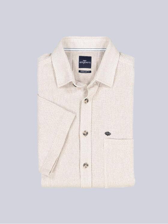 engbers Herren Kurzarm-Hemd uni Beige 38907