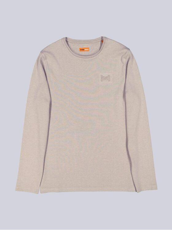 emilio adani Herren Langarm-Shirt strukturiert Braunbeige 39313