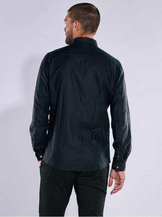 emilio adani Herren Hemd uni Schwarz 37569