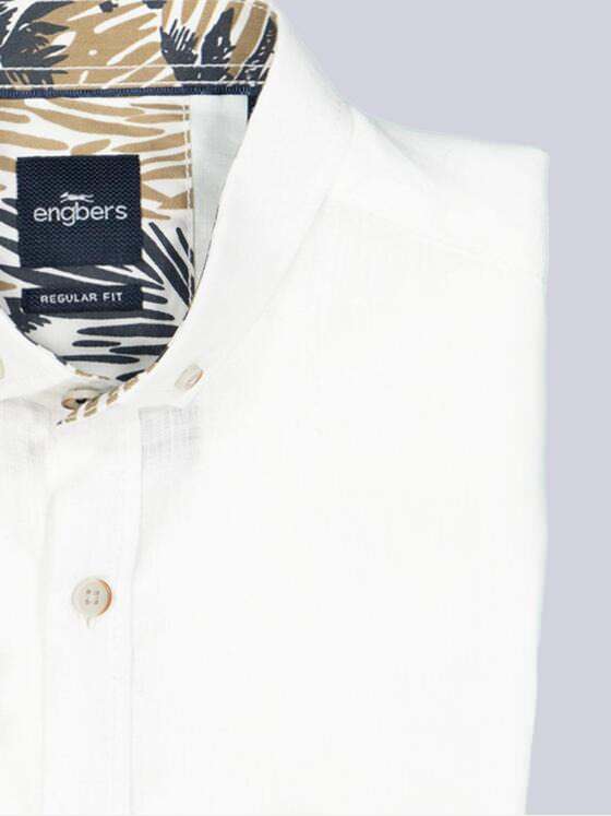 engbers Herren Kurzarm-Hemd aus Leinen Naturweiss 38357