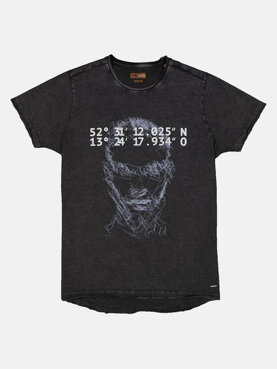 emilio adani Herren T-Shirt mit Print Grau 33418