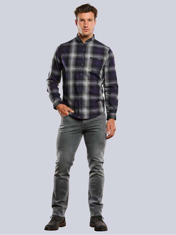 engbers Herren Langarm-Hemd kariert Saphirblau 34093