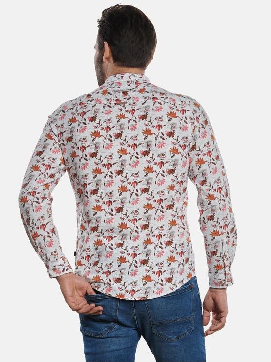 engbers Herren Langarm-Hemd gemustert Rot 32671